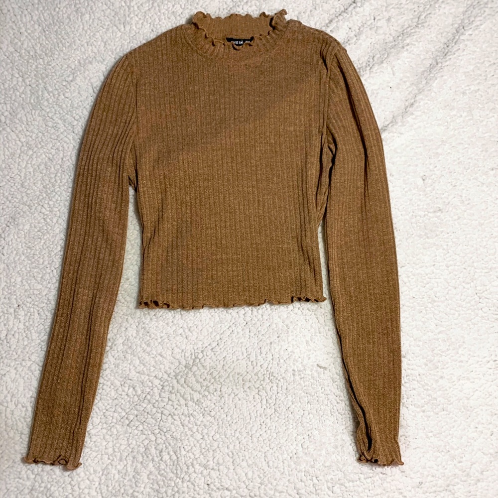 Ruffle brown shirt